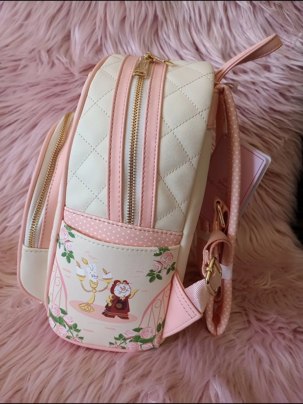 Disney x Loungefly Pink Belle Floral Mini Backpack